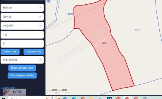 Batman Gerçüş Akburç Te 14147metrekare