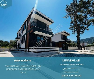 Didim Akbük'te Satılık Tam Müstakil, Havuzlu Ve Bahçeli 3+1 Sıfır Lüks Villa
