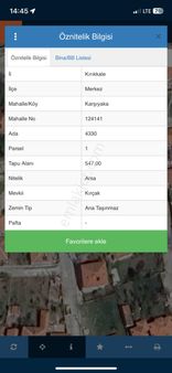 Kırıkkale Karısyaka Mah 547 Metre Arsa Icı 4+1 Bına