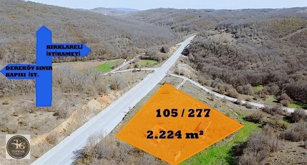 Dereköy Duble Asfaltında " 2.224.54 M² " Yatırımlık "arsa"