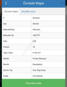 Giresun Görele Hürriyet Mahallesinde 2 Katlı Ev Ve 2 Dönüm Bahçe