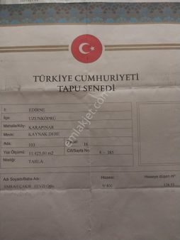 Edirne Uzunköprü Satılık Arsa