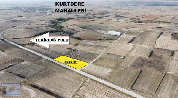 Tekırdag Saray Kurtderede Satılık 3450 M2 Tarla Cade Cephe