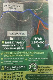 💫 Doğanın Kalbinde, Geleceğinizi Kuracağınız Arsa!📍 Gözne / Toroslar – Menekşelik Mevkii