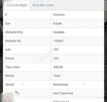 Akalan Arsa Ofisinden Kavak Kuzalanda Ev Yapılabilen Satılık