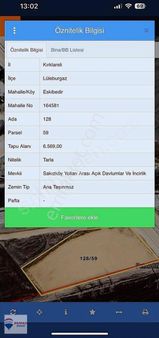 Lüleburgaz Eskibedir E5 Cephe 6.569m2 Satılık Arazi