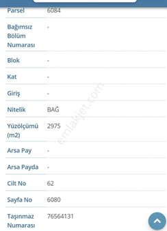 Denizli- Tavas-uzunpınar (pınarlar) Köyünde 2.975 M2 Satılık Bahçe