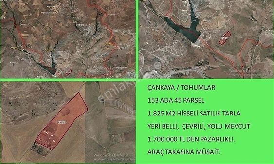 Araç Takaslı -baraja Yakın Yola Cephe 1825 M2 Satılık Bahçe Yeri