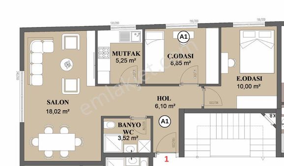 Arel'den Bahçelievler'de Kentsel Dönüşüm Giriş Kat Kombili 2+1