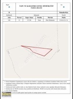 Kalemden Babaeski Terzili Köyünde 518 M2 Tarla