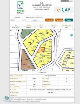 Manavgat Evren Mahallesı 0.60 Emsal 3 Kat İmarlı Satılık Arsa