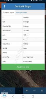 Kocaeli Zirve Gayrimenkul'den Acısuda 830 M2 Satılık Arsa