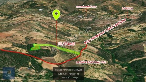 Beynil'den Manisa Demirci Esenyurt'ta 11.374m2 Satılık Bahçe