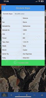 Emlakçe G Y M'den Geyve Sekiharman'da Satılık Tarla