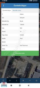 Demirhan Emlak'tan Beyceli'de Kozan Yoluna 50 Mtr Uzaklıkta Arsa