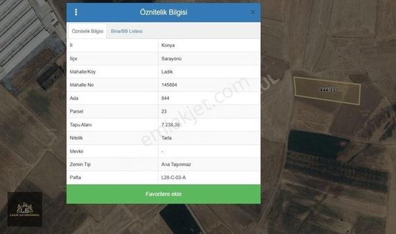Ladik Muslukçayırı Yolu Var 7238 M2 Satılık Tarla