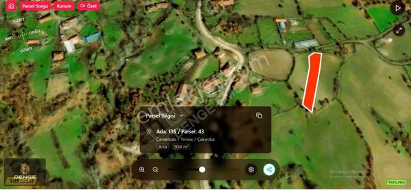 Çanakkale Yenice Çakıroba İmarlı Arsa Müthiş Konumda Yola Cephe
