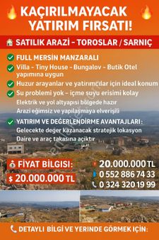 🔥 Kaçırılmayacak Yatırım Fırsatı! 🔥🏡 Satılık Arazi - Toroslar / Sarnıç Mahallesi 🏡