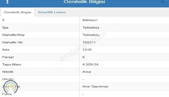 Fener Aş Murat Seçgin Tekkeköy Ticari Kiralık Arsa 4509 M2