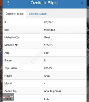 Gesi Mahlesinde Satlık 605 M2 Satlık Parsel