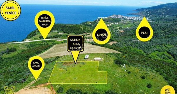 Bandırma Yenice'de Tarla Nitelikli Satılık 1.675 M² Arazi