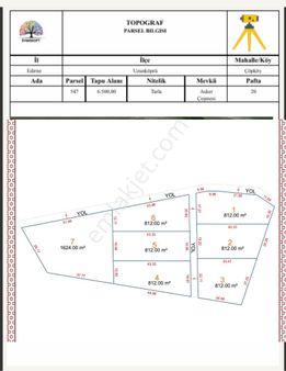 Edirne Uzunköprü Çöpköy De Tel İle Çevrilebilir 812 Satılık Arsa