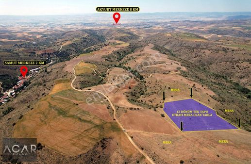 Acar Emlak'tan 12 Dönüm Tek Tapu Etrafı Mera Olan Verimli Tarla
