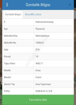 Er-taş'tan Memişkahya Da 408 M2 Tek Tapu Villa Arsası