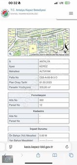 Varsak Altıayak 0,75 Emsal 303 M2 Konut Arsası