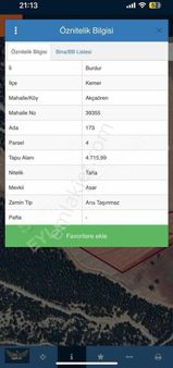 Burdur Kemer Akçaören'de 95.000m2 Satılık Müstakil Tarla