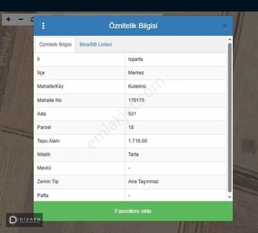 Kuleönünde 1700 M2 Köşe Parsel Satılık Tarla