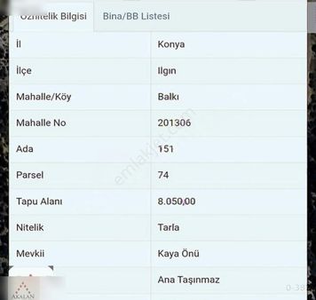 Akalan Arsa Ofisinden Konya Ilgın Da Satılık Tarla