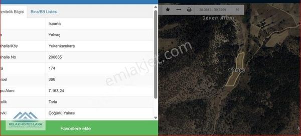 Isparta Yalvaç Yukarıkaşıkara Yaylasında 7163 M2 Satılık Arazi