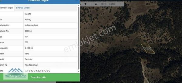 Isparta Yalvaç Yukarıkaşıkara Yaylasında 2133 M2 Satılık Arazi