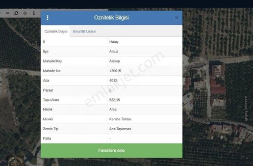 Arsuz Gözcüler Mahallesinde Satılık 632 M2 İmarlı Arsa