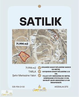 Arz Emlakta Bayburt Yolaltında-müstakil Tapulu-sanayi Yanı Tarla