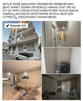 Şanlıurfa Viranşehir Yenişehir Mah De Satılık Kelepur Daire