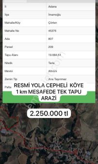 Tek Tapu Resmi Yola Cepheliarazi