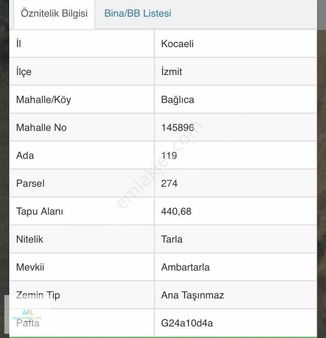 İzmit Bağlıca Köy Merkezi Yakınında Fırsat Tarla