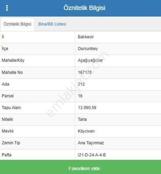 'balıkesir Dursunbey Aşağıyağcılar 13090m2 Satılık Tarım Arazisi'