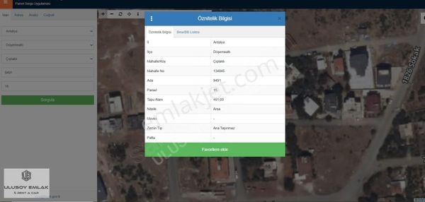 Ulusoy Gayrımenkul'den Döşemealtı'nda 451m2 İmarlı Arsa