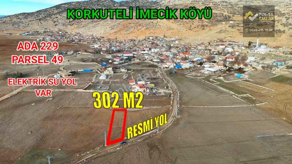 ✅korkuteli ✅imecik Köyü✅satılık 302m2 Köy İçi Tarla ✅elektrik Su Yol Var