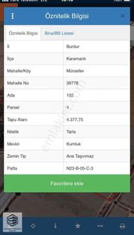 Burdur Karamanlı Mürseller Yol Üzeri Fırsat Parsel