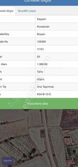 Safa Emlaktan Erkilet Boyacıda 1968 M2 Tek Tapu Tarla + Bağ