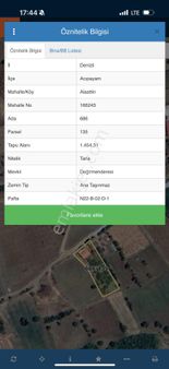 Satılık Yatırımlık Tarla- Acıpayam Alattin Mahallesi Yerleşime Oldukça Yakın