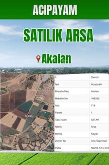 Acıpayam Akalanda Tarla Fiyatına Konut Alanı B+2 Arsa!