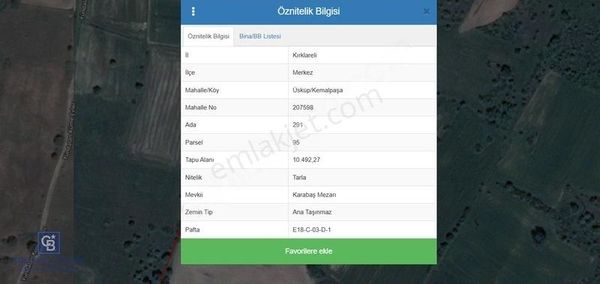 Satılık Yatırımlık Tarla Kırklareli / Üsküp / Kemalpaşa