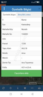 Bursa Karacabey Muratlı Satılık 463 Mt2 Arsa