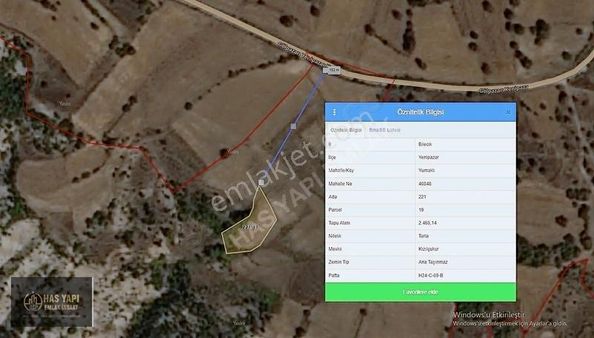 Bilecik Yenipazar Yumaklı'da Anayola 160 M. Yatırımlık Kelepir