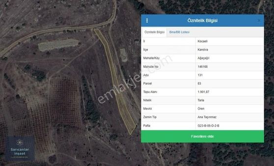 Kocaeli Kandıra Ağaçağılda Yolacepheli Tarla